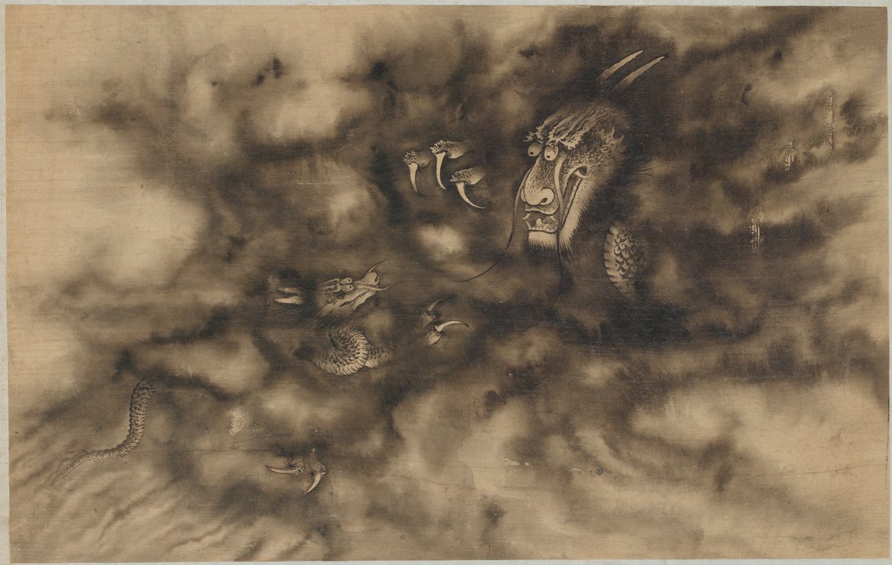 Lohikäärmeet pilvissä, Qing-dynastia, 1684. tekijältä Zhou Xun