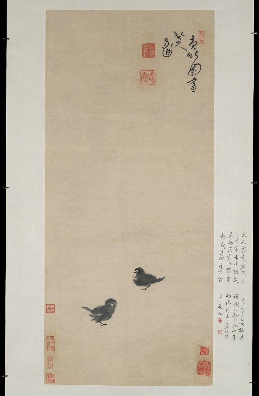 Two Chicks, n. 1694 (muste paperille) tekijältä Zhu Da