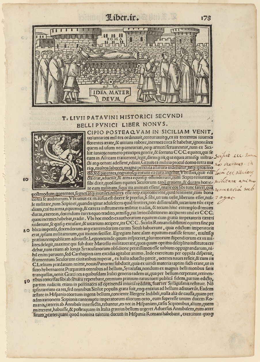 Sivu Livius Historiabum Libristä, 1520. tekijältä Zoan Andrea