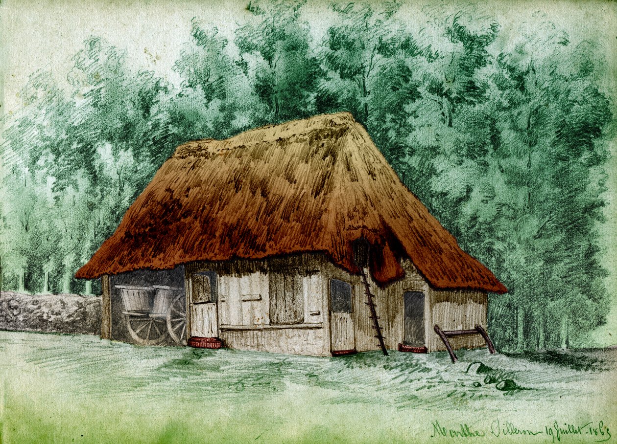 Myllyläinen Länsi-Ranskassa. 1863 (piirustus) tekijältä . .