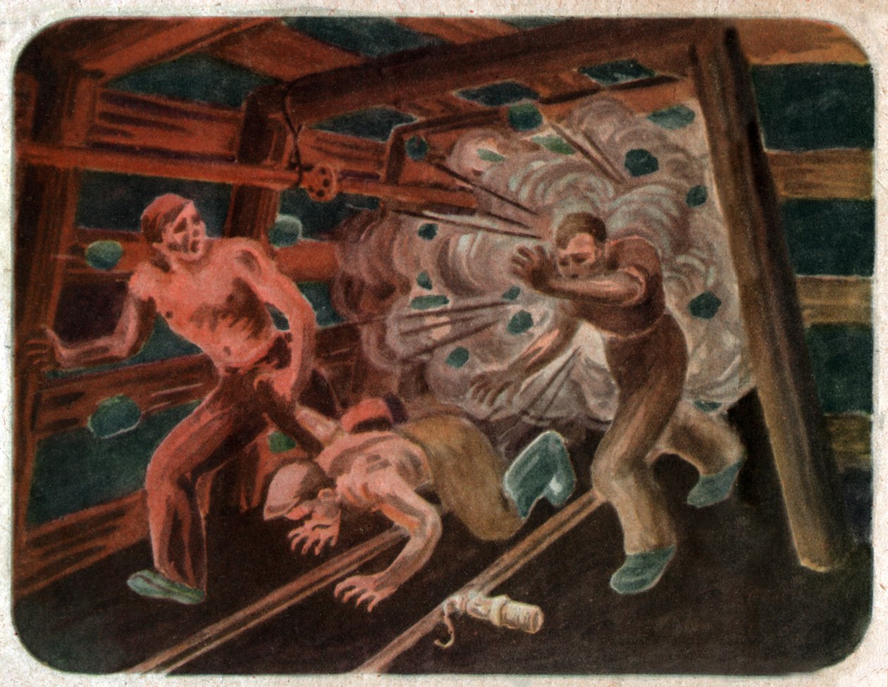 Onnettomuus kaivoksessa, noin 1950 tekijältä . .