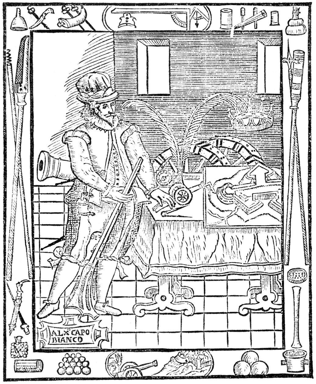 Alessandro Capo Bianco, italialainen sotilasinsinööri tekijältä Ferdinand Georg Waldmuller