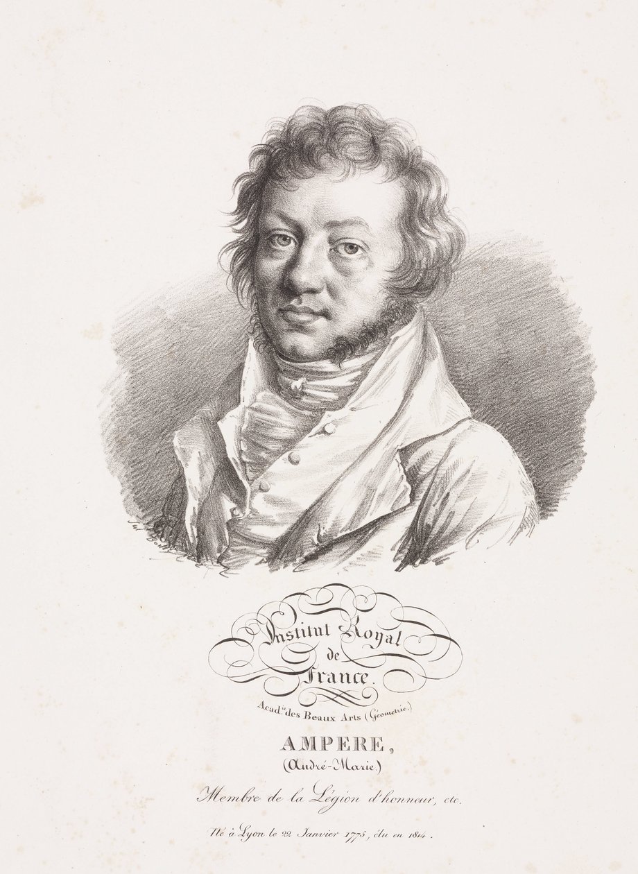 Andre-Marie Ampere, ranskalainen fyysikko ja matemaatikko, n. 1820 tekijältä Frederick (attr. to) Barnard