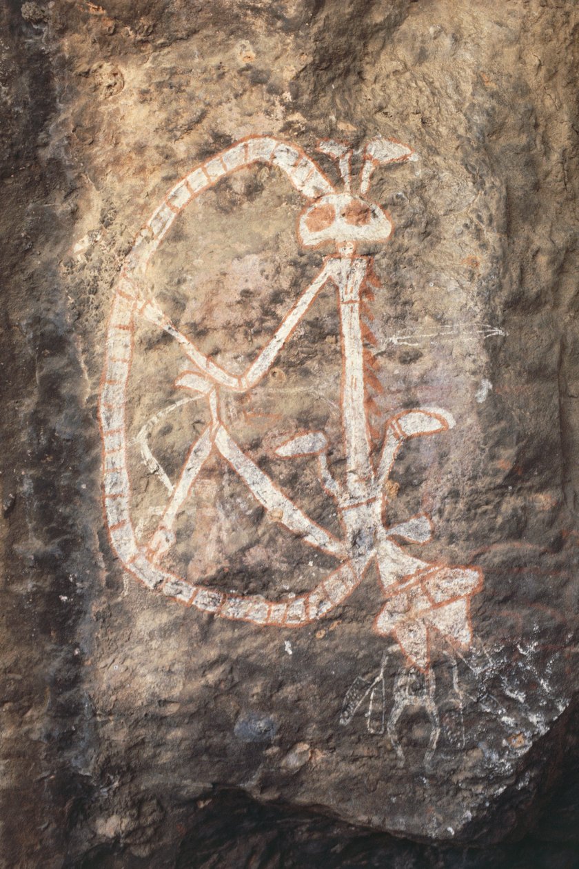 Australia, Northern Territory, Arnhem Land, Kakadun kansallispuisto, Nourlangie Rock, aboriginaalien kalliomaalaukset tekijältä Isabel Redie