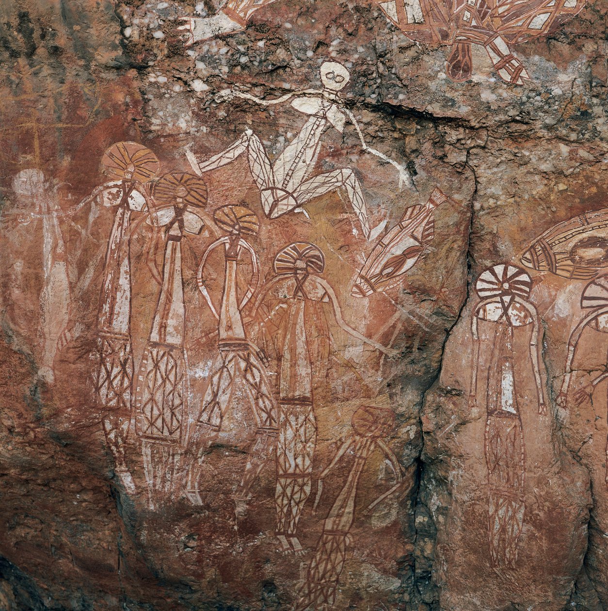 Australia, Northern Territory, Arnhem Land, Kakadun kansallispuisto, Nourlangie Rock, aboriginaalien kalliomaalauksia tekijältä Isabel Redie