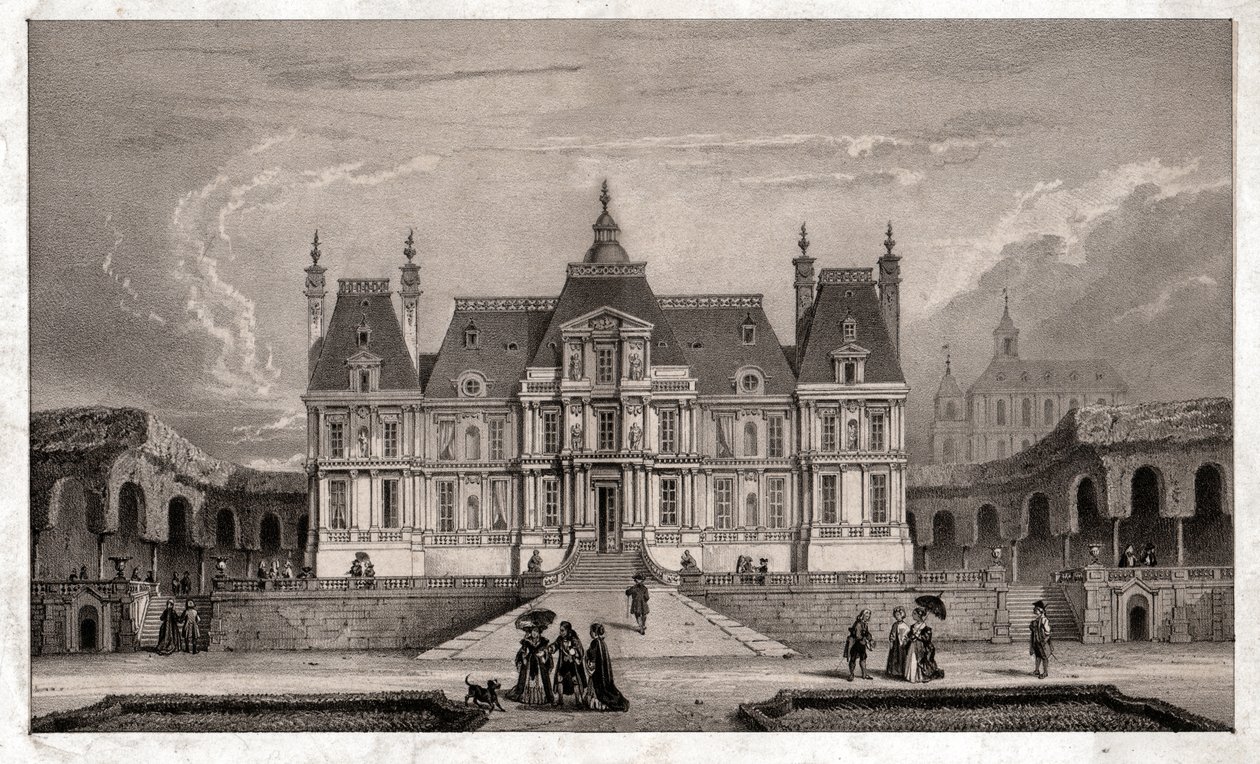 Maison Lafitten linna, noin 1850 (kaiverrus) tekijältä . .