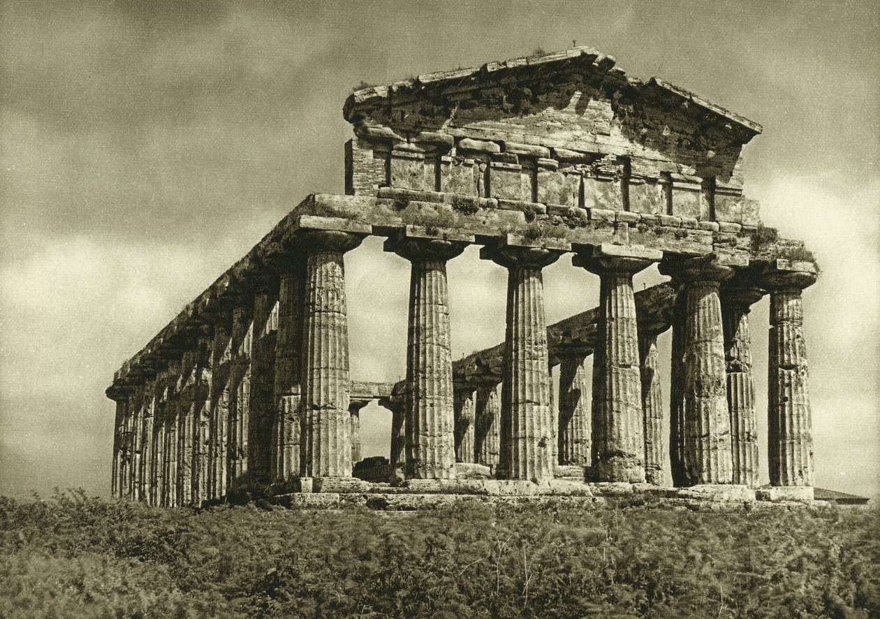 Ceres-temppeli Paestumissa, rakennettu vuonna 500 eaa tekijältä Ferdinand Georg Waldmuller