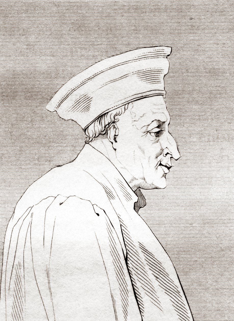 Còsimo di Giovanni degli Mèdici (1389 – 1464), ensimmäinen Medici-poliittisen dynastian jäsen, "Historiallisesta muotokuvien ja maalausten galleriasta", julkaistu 1808 tekijältä Ferdinand Georg Waldmuller
