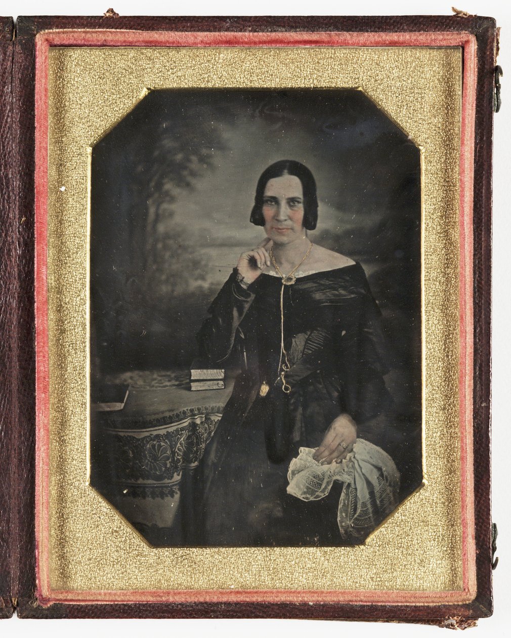 Dagerrotypia naisesta, n. 1845 tekijältä Frederick (attr. to) Barnard