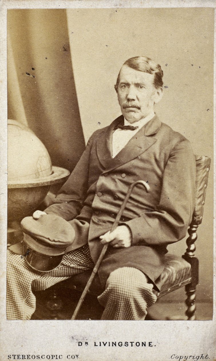 David Livingstone, skotlantilainen lähetyssaarnaaja ja tutkimusmatkailija, n. 1860-luku tekijältä Frederick (attr. to) Barnard
