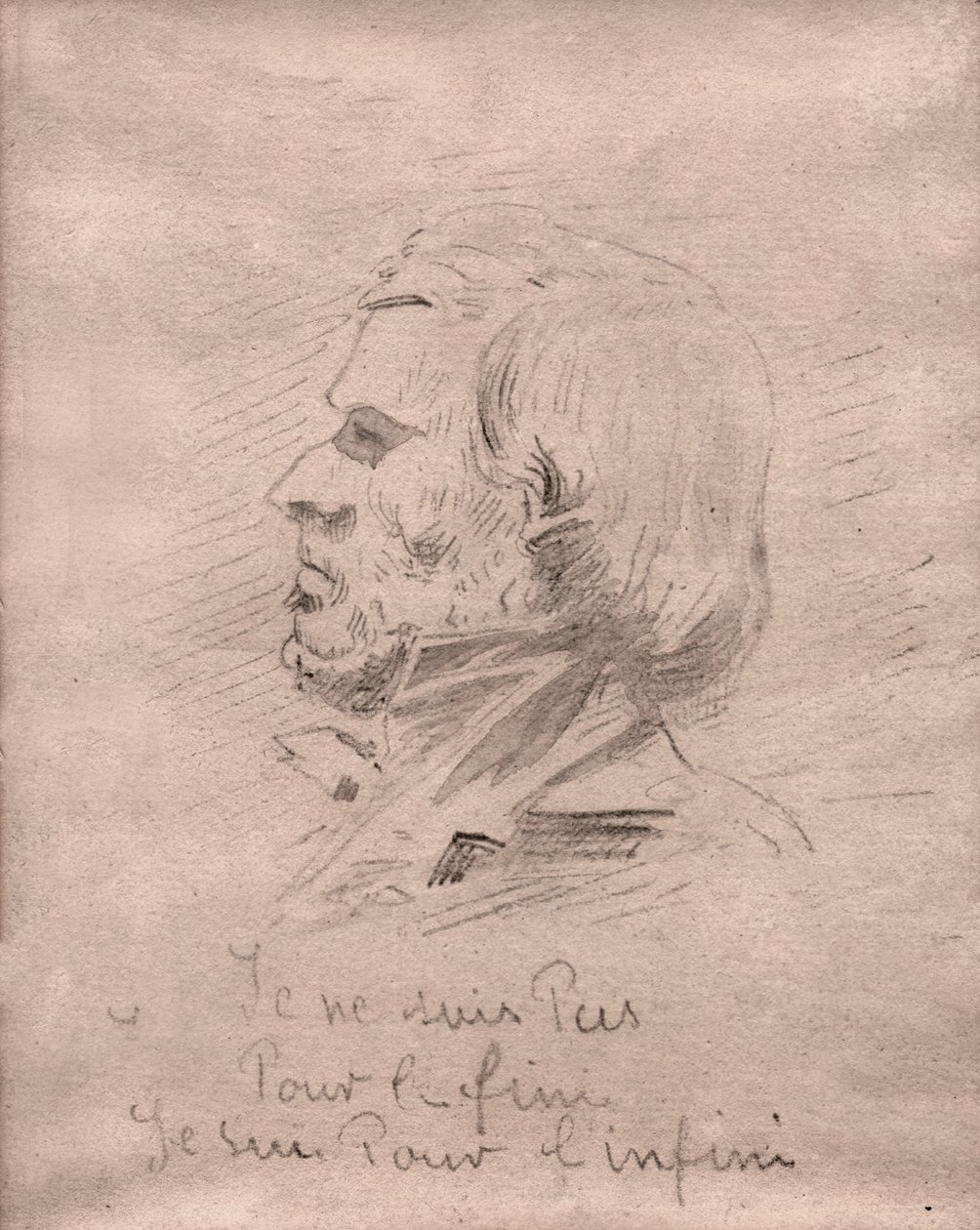 Eugene Delacroix "En kannata viimeistelyä, olen äärettömyyden puolesta." noin 1850 (piirustus) tekijältä . .