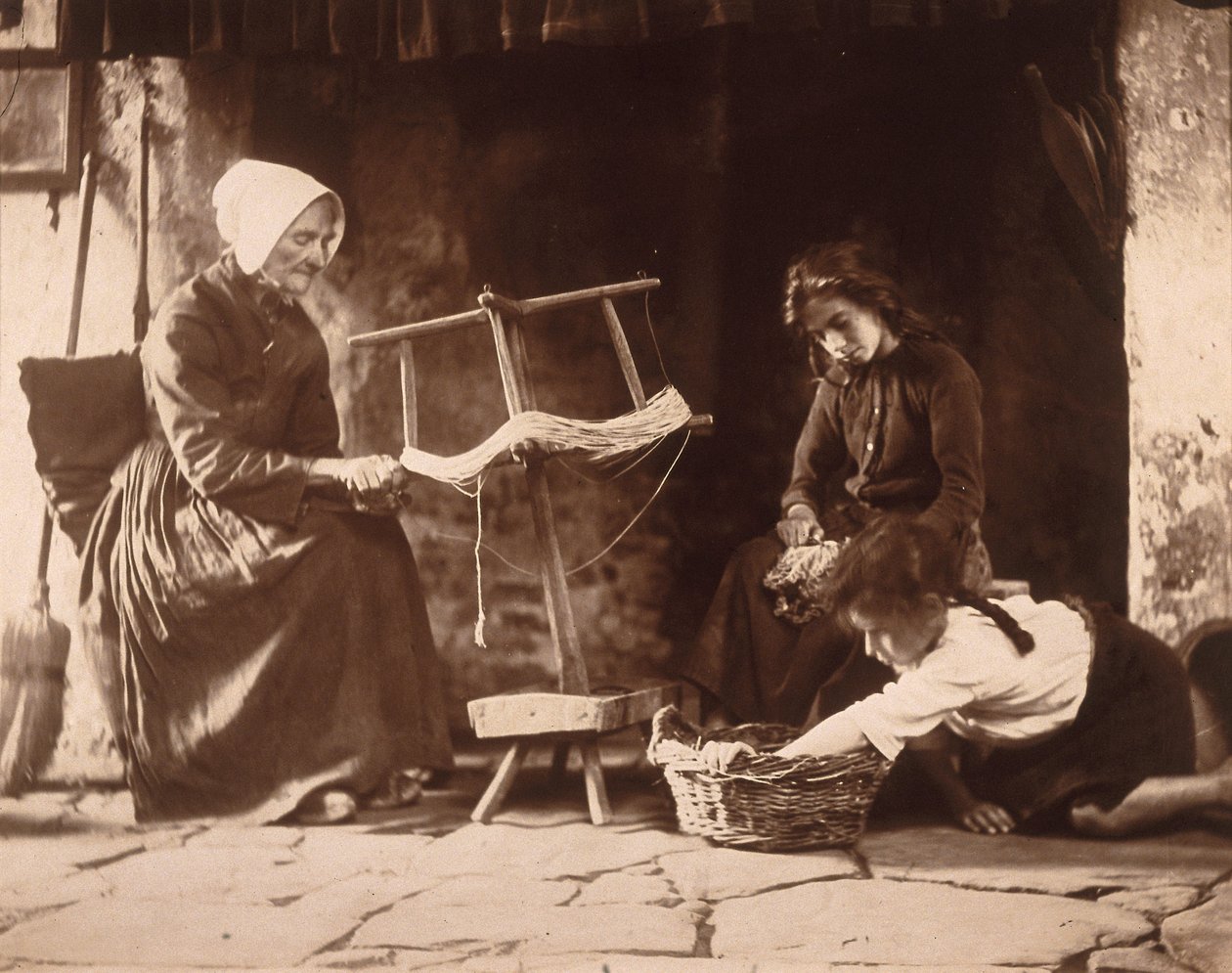 Nainen kutomassa, n 1900 tekijältä Frederick (attr. to) Barnard