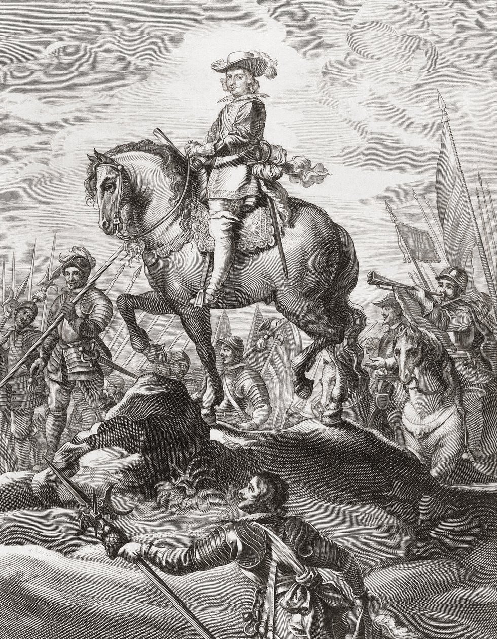 Ferdinand Itävaltalainen johti joukkoja Alppien yli, heinäkuu 1634 tekijältä . .