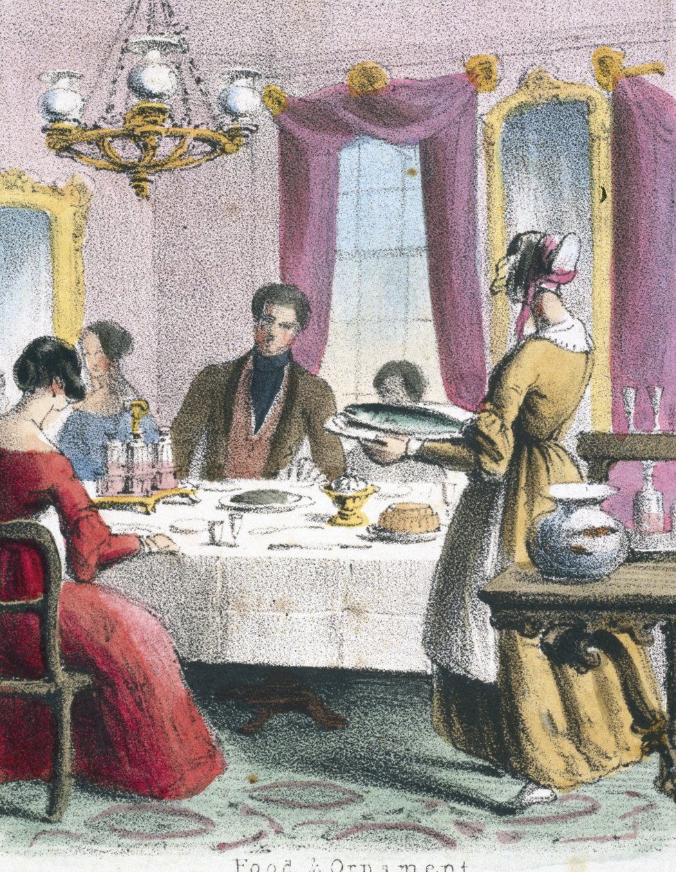 Ruoka ja koriste”, n. 1845 tekijältä Frederick (attr. to) Barnard