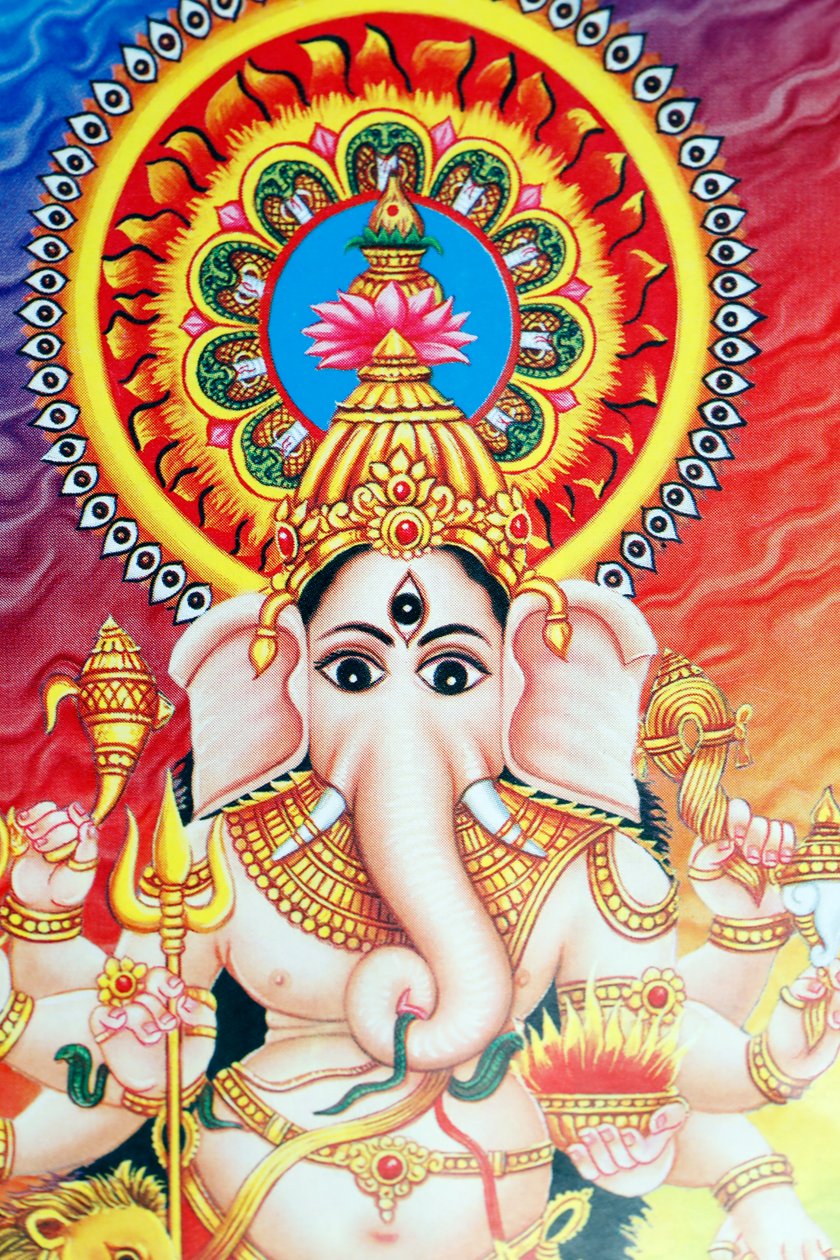 Ganesha tai Ganapati: elefanttipäinen hindujumala. tekijältä . .
