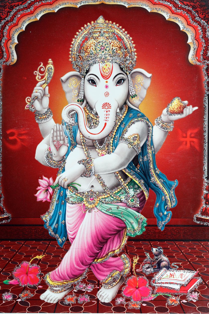 Ganesha tai Ganapati: elefanttipäinen hindujumala. tekijältä . .
