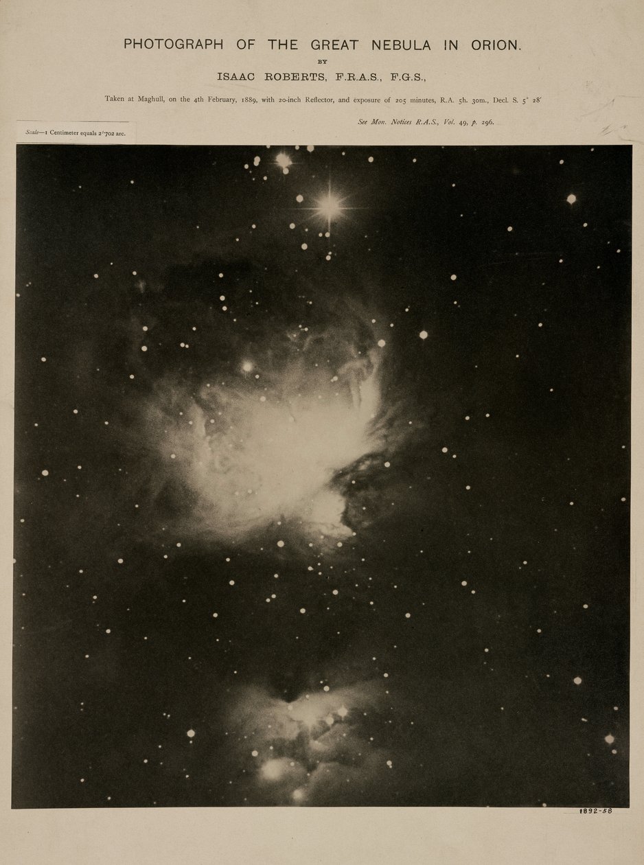 Suuri Orionin sumu (M42), 4. helmikuuta 1889 tekijältä John Pardon