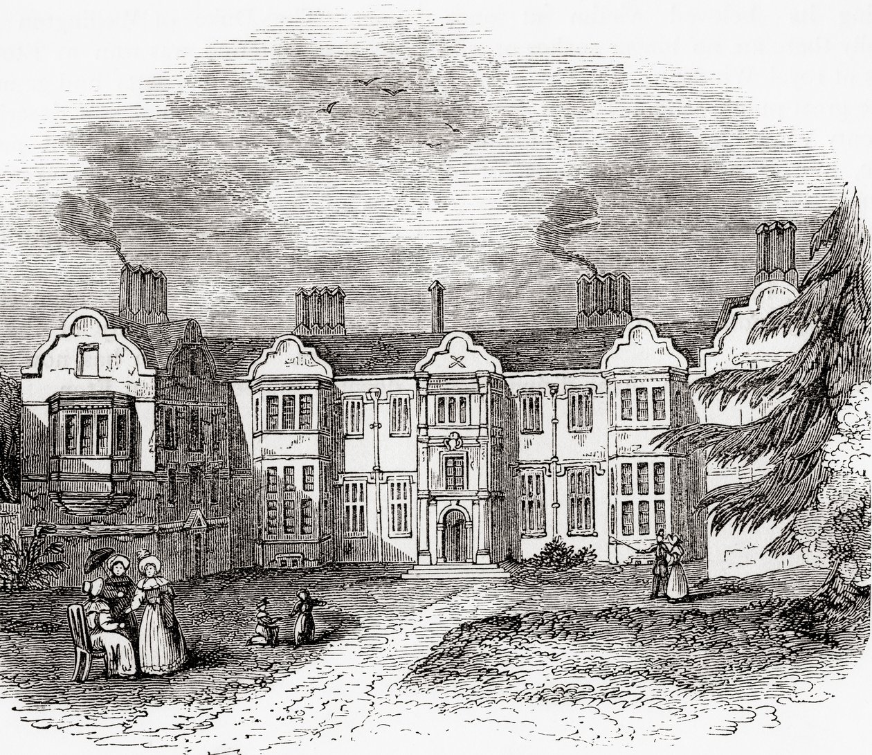 Ladye Place, Hurley, Berkshire, Englanti, nähty täällä 1800-luvun alussa. tekijältä . .