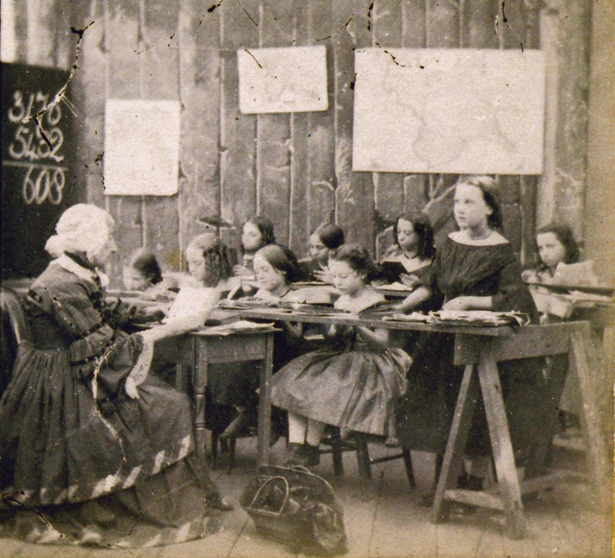 Matematiikan oppitunti, n. 1890 (kuva) tekijältä Frederick (attr. to) Barnard