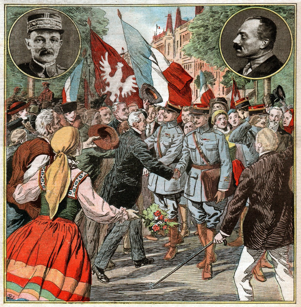 Maxime Weygand en Pologne. Maxime Weygand Puolassa. tekijältä Ferdinand Georg Waldmuller