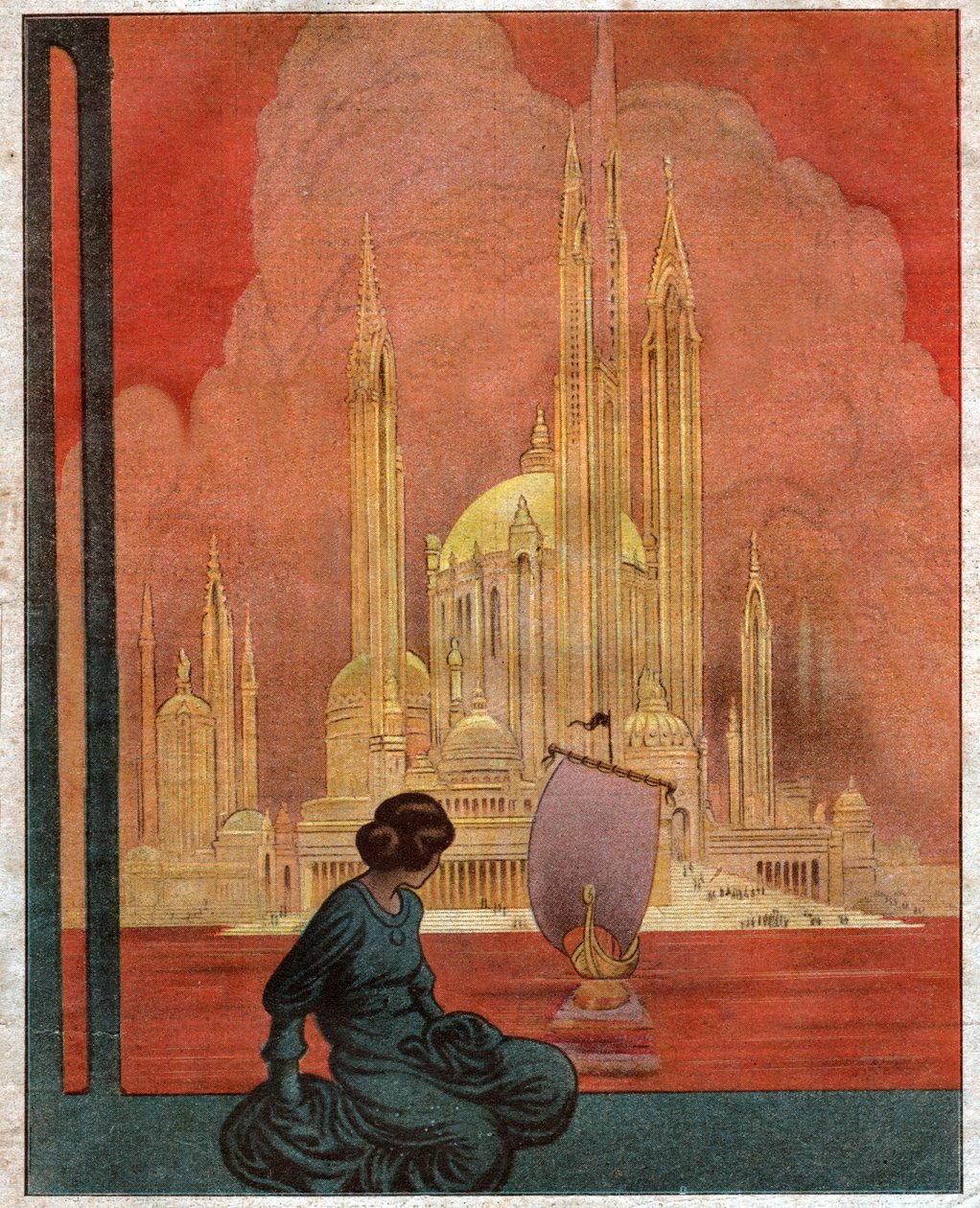 Panoraama utopistisesta kaupungista. 1922 (kuva) tekijältä . .