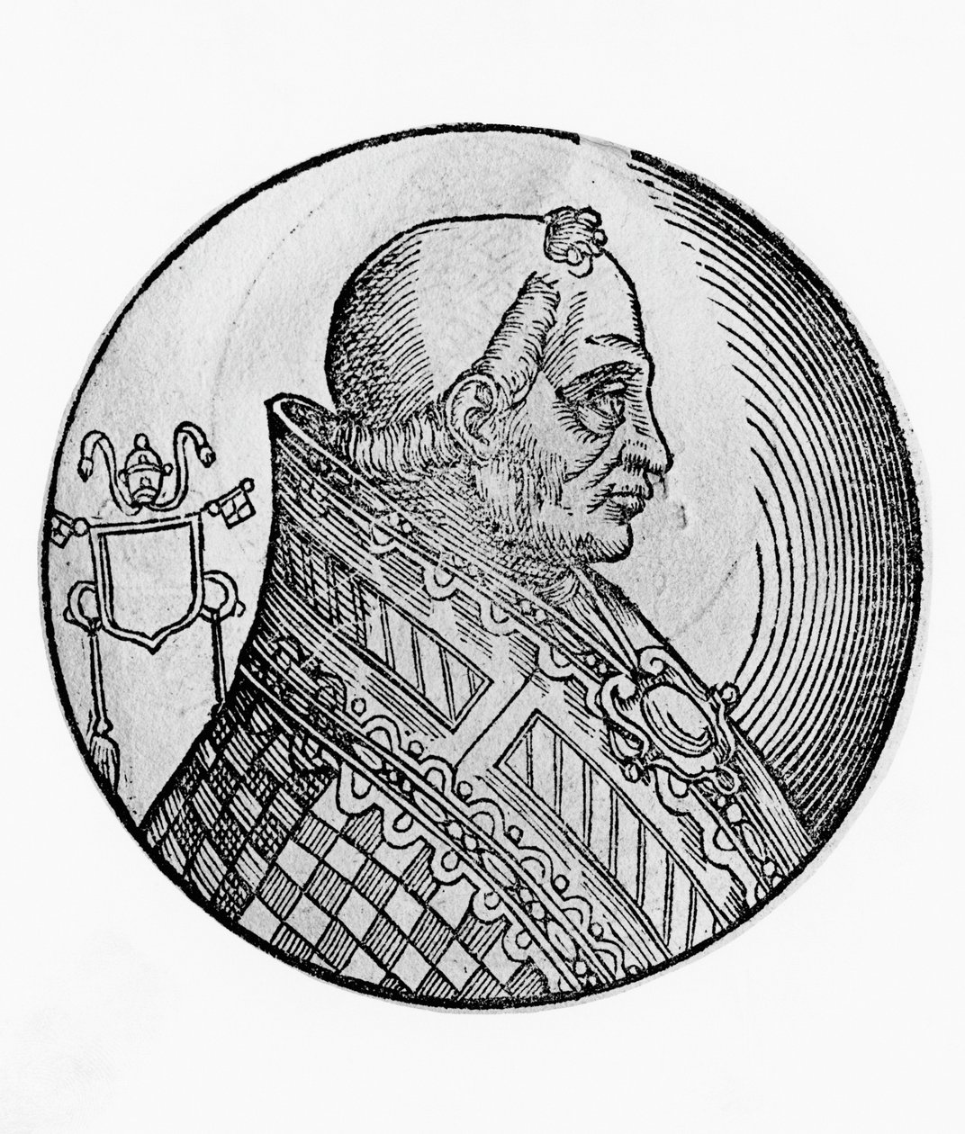 Bonifatius II:n (kuoli 532), 55. katolisen kirkon paavin muotokuva vuodesta 530, kaiverrus tekijältä William Walcutt