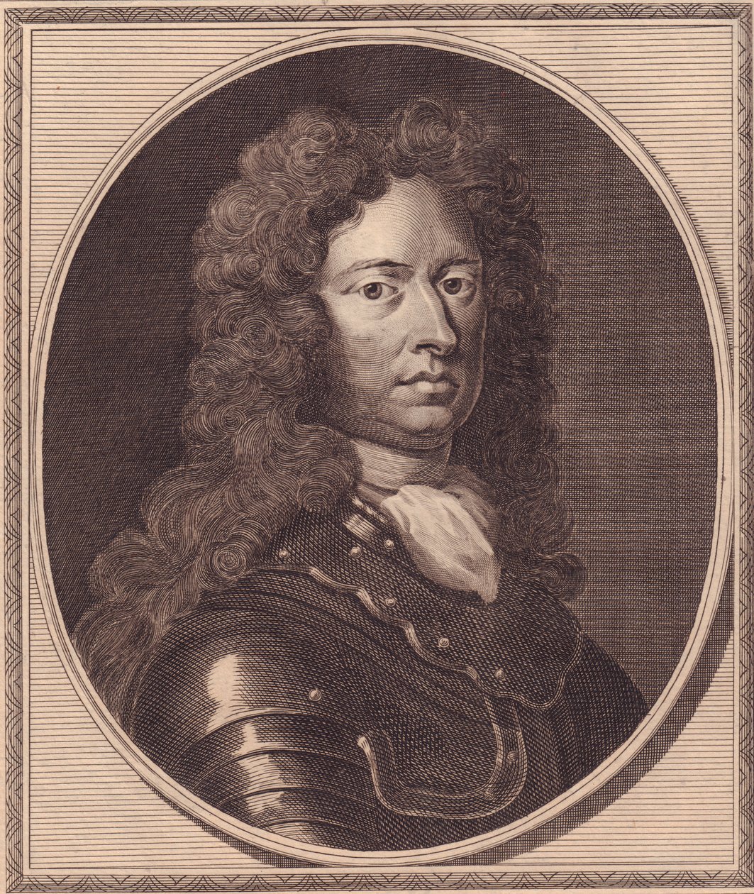 Englannin sotilaan Thomas Tollemachen (noin 1651-1694) muotokuva, John Goldarin (1729-1795) kuparikaiverrus G Knellerin maalauksesta tekijältä William Walcutt