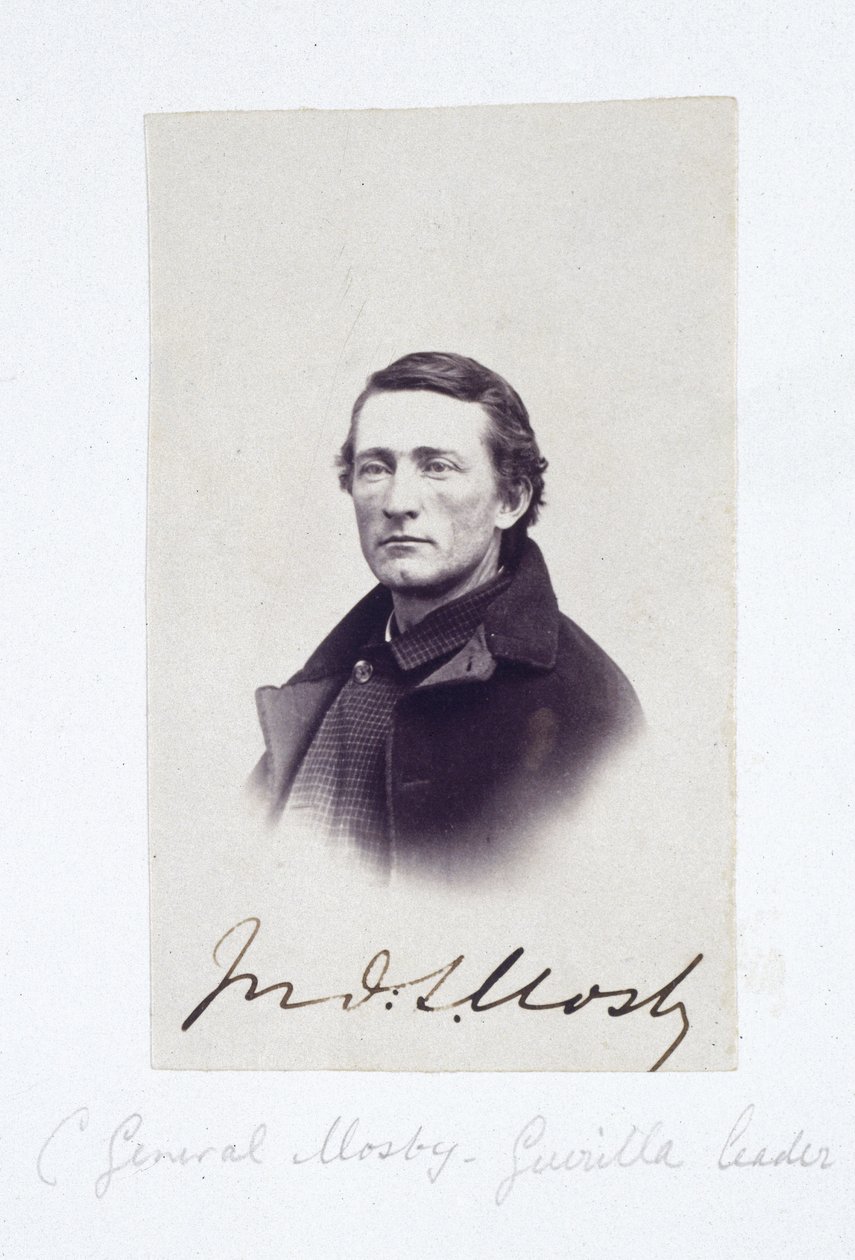 Kenraali Mosbyn muotokuva, konfederaation sissijohtaja, n. 1863 tekijältä Frederick (attr. to) Barnard