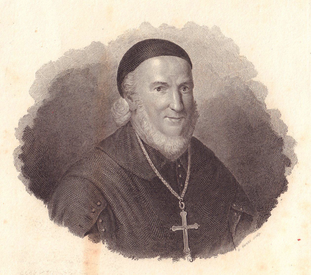 Italian piispa Adeodato Turchin (1724-1803) muotokuva, G Guzzin kuparikaiverrus Francesco Viciran maalauksesta tekijältä William Walcutt