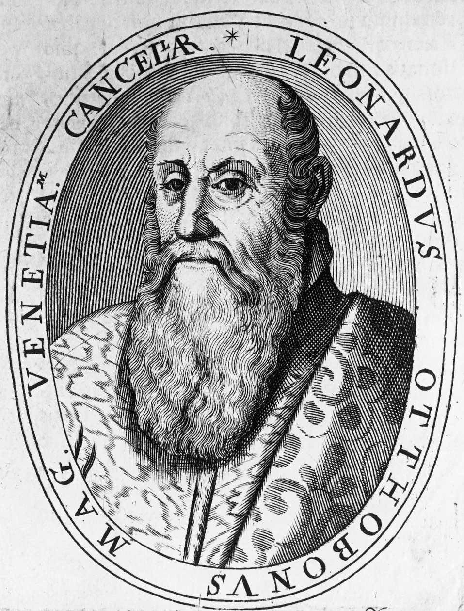 Venetsian suurkanslerin Leonardo Ottobonin (1500-1600-luku) muotokuva, kaiverrus tekijältä William Walcutt