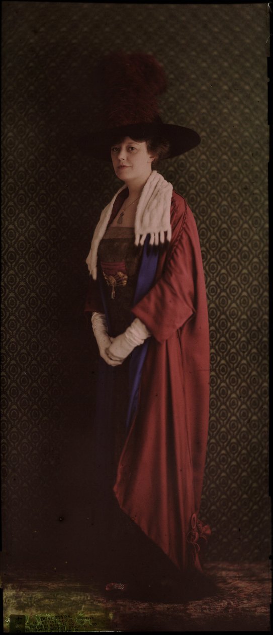Naisen muotokuva juhlavaatteissa, n. 1912 tekijältä Frederick (attr. to) Barnard