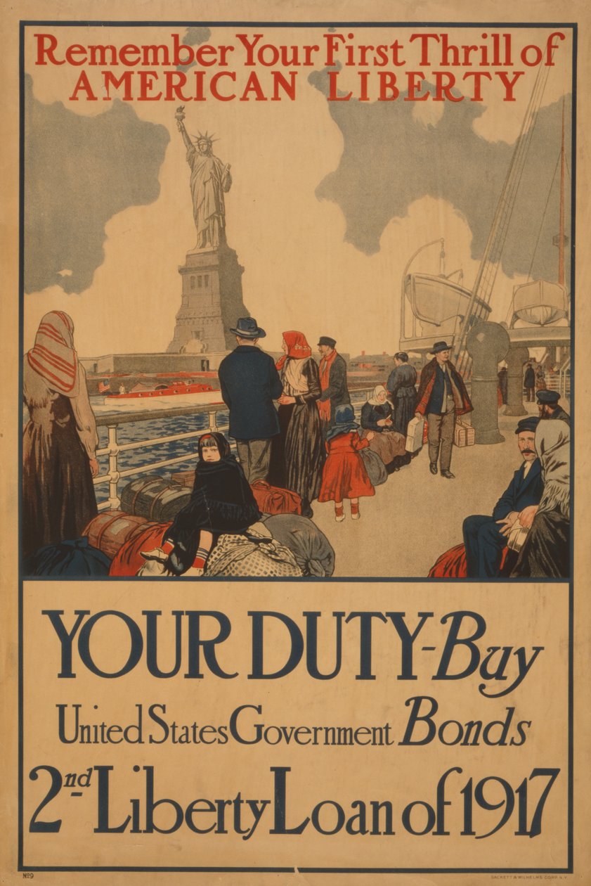 Muista ensimmäinen Thrill of American Liberty Your Duty, Osta Yhdysvaltain valtion joukkovelkakirjat, 2nd Liberty Loan 1917 tekijältä . .