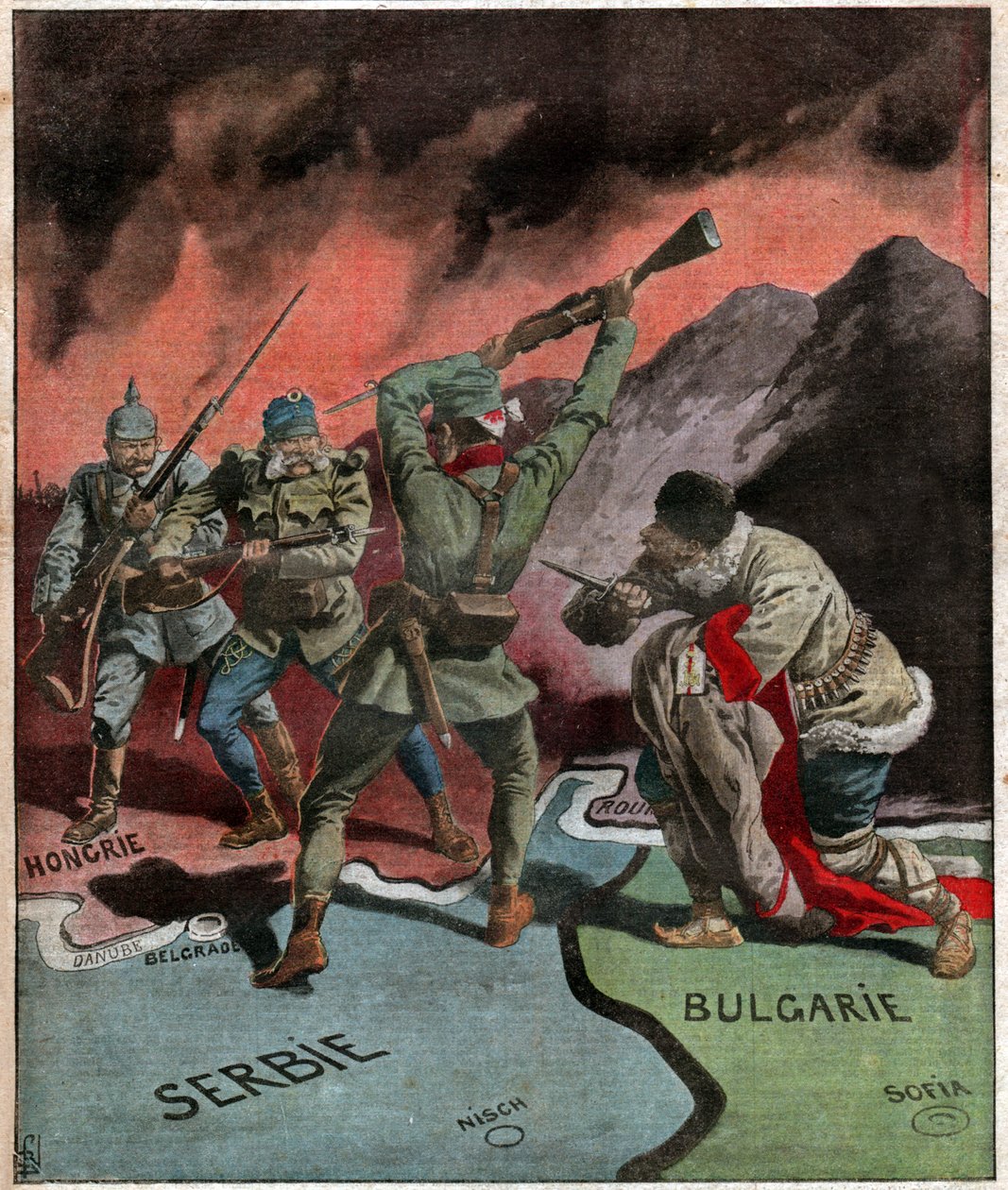 Serbie-riipus la Iere Guerre. Serbia ensimmäisen maailmansodan aikana. tekijältä Ferdinand Georg Waldmuller