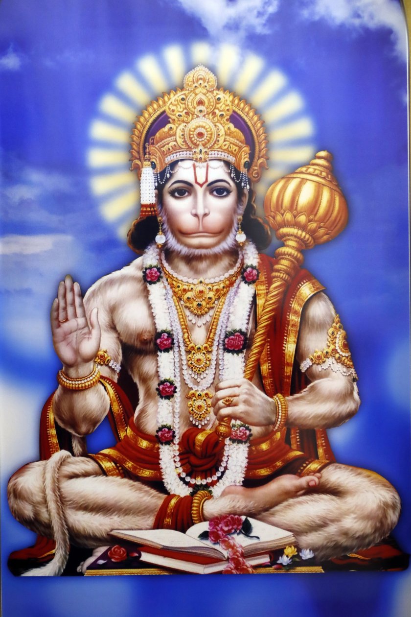 Shivan hindutemppeli. Hanuman, apinajumala hindujen mytologiassa. tekijältä . .