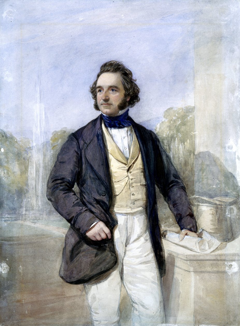 Sir Joseph Paxton, englantilainen arkkitehti ja Crystal Palacen suunnittelija, n. 1851 tekijältä Ferdinand Georg Waldmuller