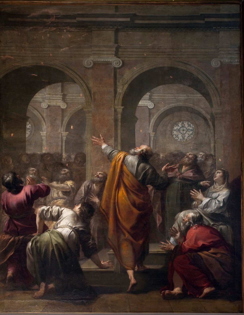 Jacques Blanchard (1600-1638) Pyhän Hengen laskeutuminen, toukokuu 1634. Cathedrale Notre Dame de Paris - Paris 4 - XIII, XIII, XIX, kuntoutus Viollet-le-Duc - tekijältä . .