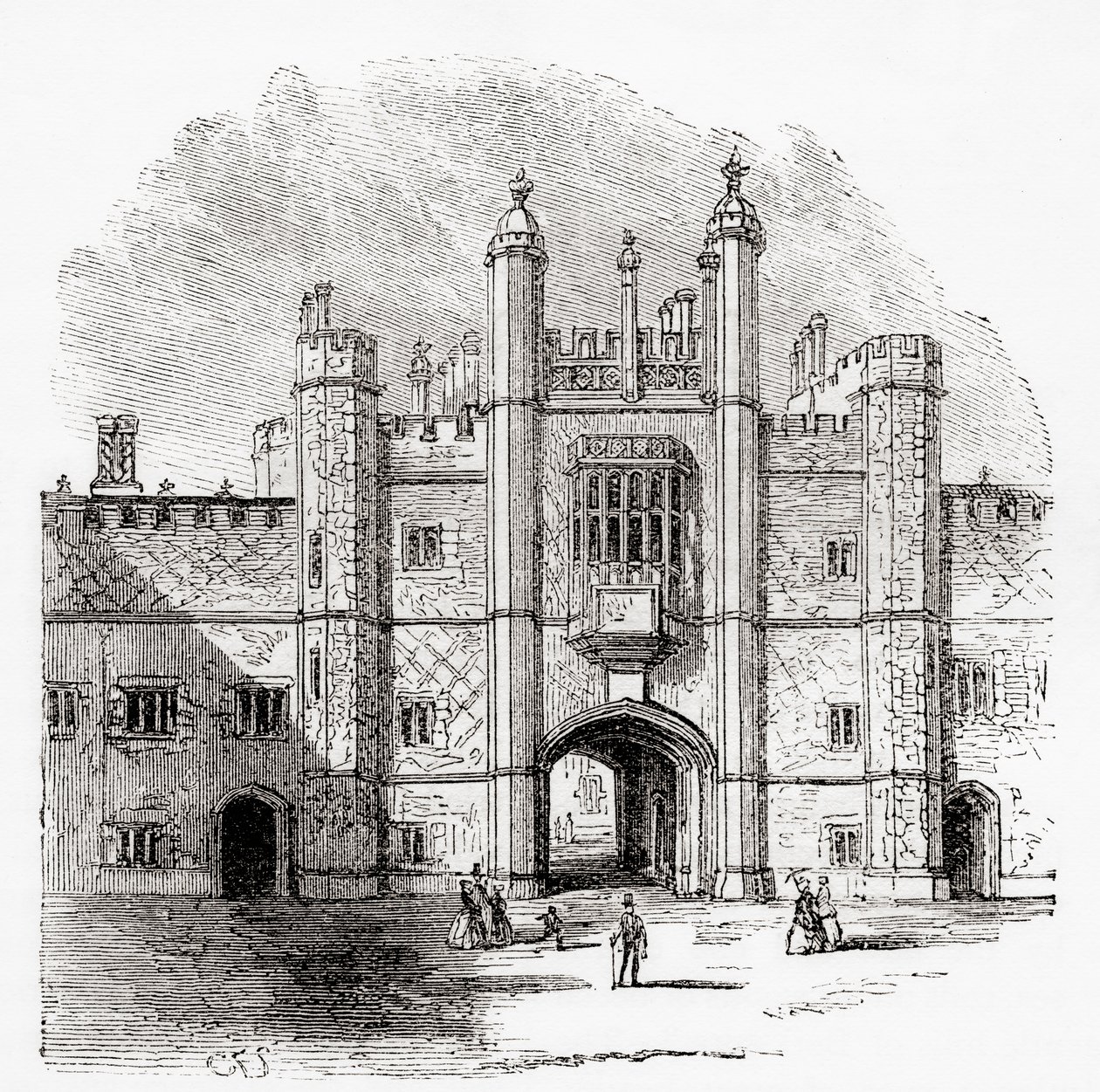 Portti Eton Collegeen, Eton, Berkshire, Englanti, nähty täällä 1800-luvulla. tekijältä . .