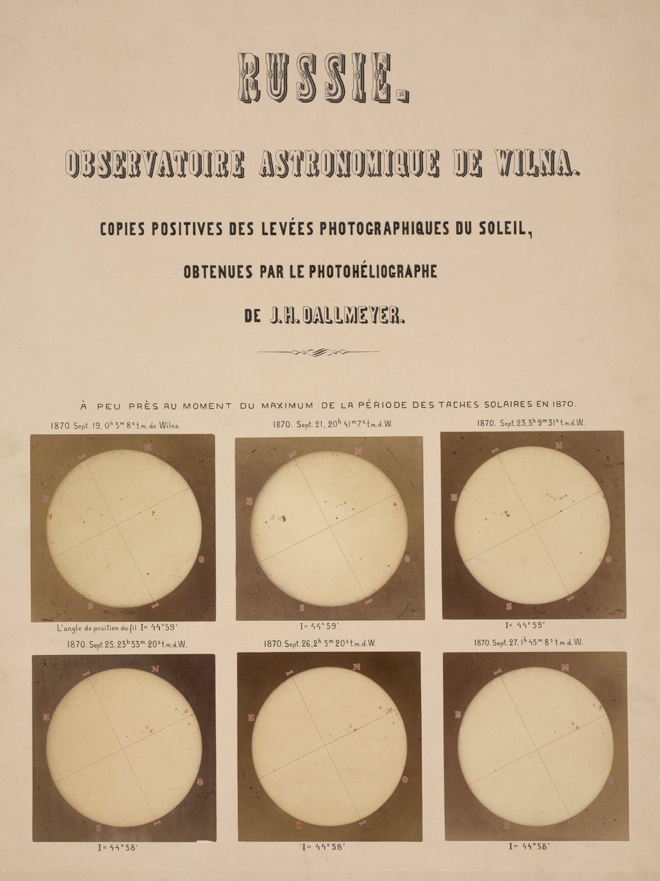 Aurinko, kuvattu Dallmeyer-heliografilla, Vilna, Liettua tekijältä Frederick (attr. to) Barnard