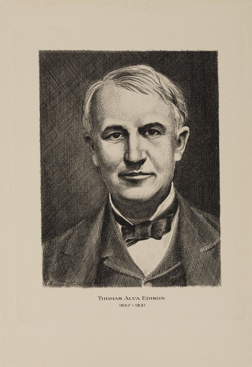 Thomas Alva Edison, amerikkalainen keksijä, 1900-luvun alku tekijältä Frederick (attr. to) Barnard