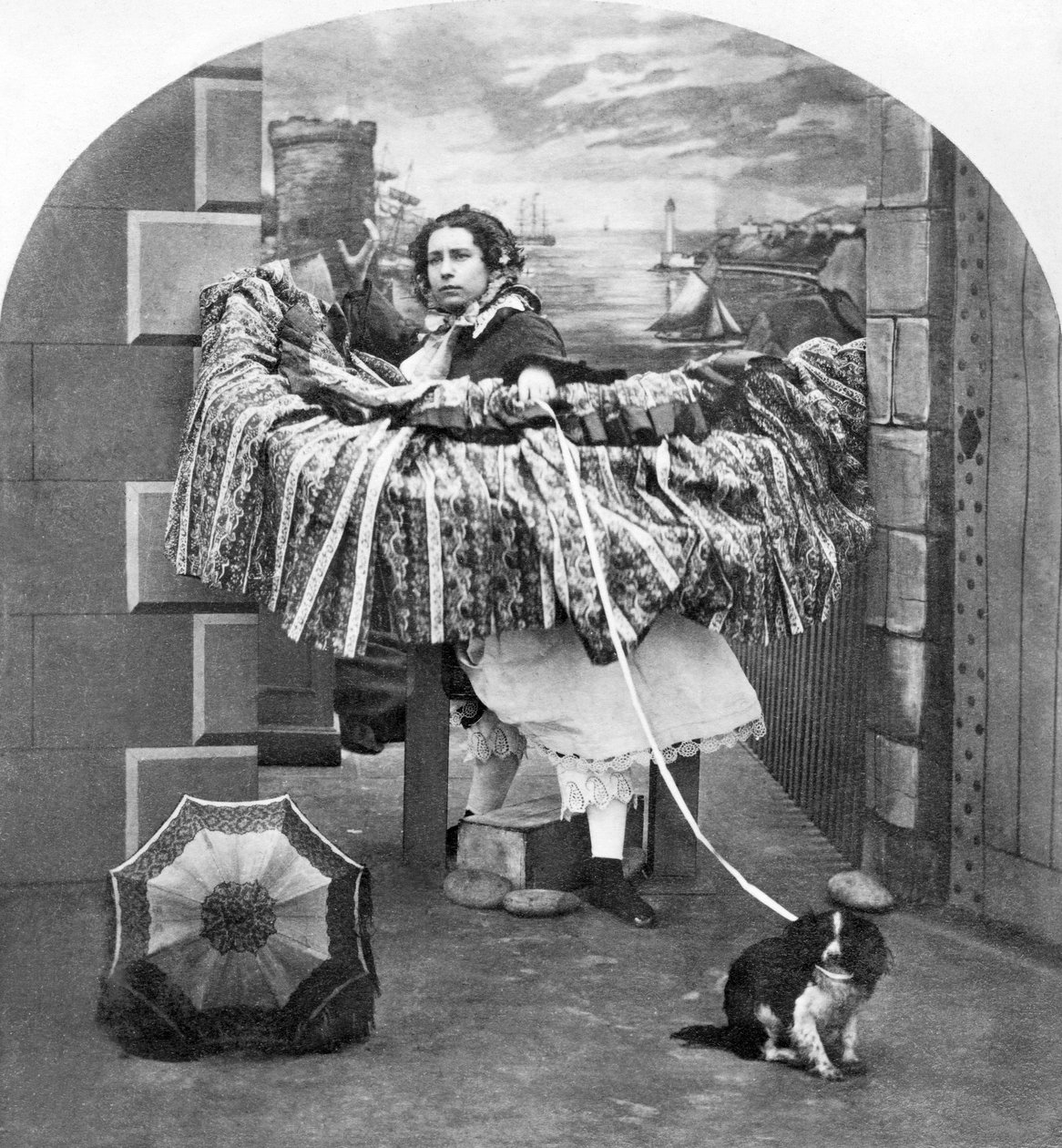 Iso-Britannia : Stereoscope nimeltään A Stylish Affair, c1860 tekijältä Ferdinand Georg Waldmuller