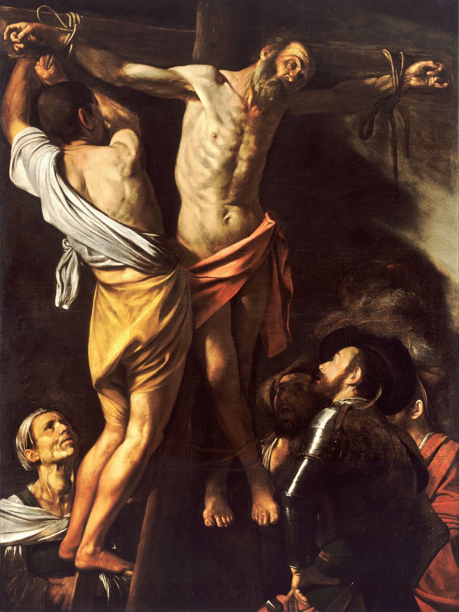 Pyhän Andreaksen ristiinnaulitseminen Andrew tekijältä Michelangelo Merisi da  Caravaggio