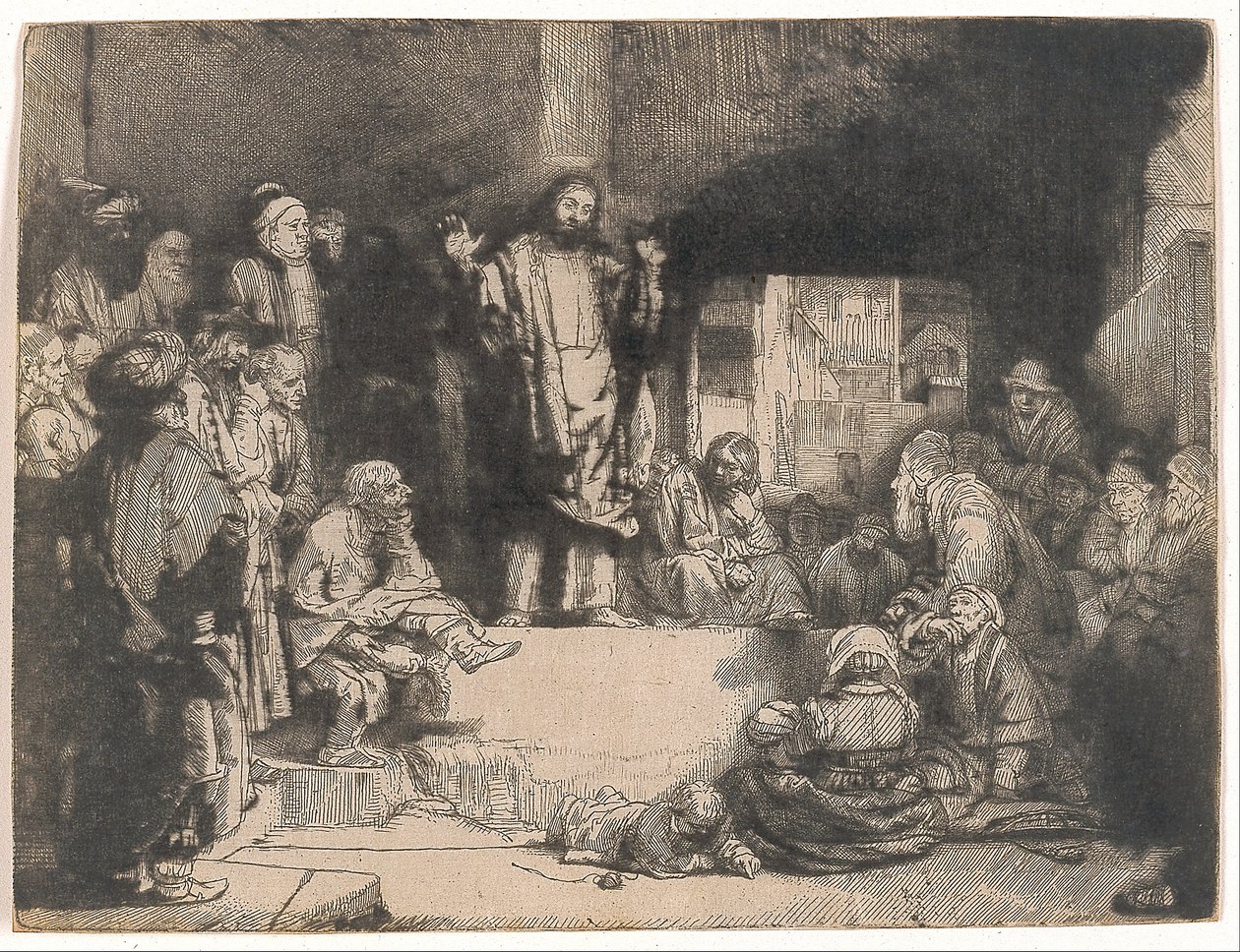 Kristuksen saarnaaminen (La Petite Tombe) tekijältä Rembrandt van Rijn