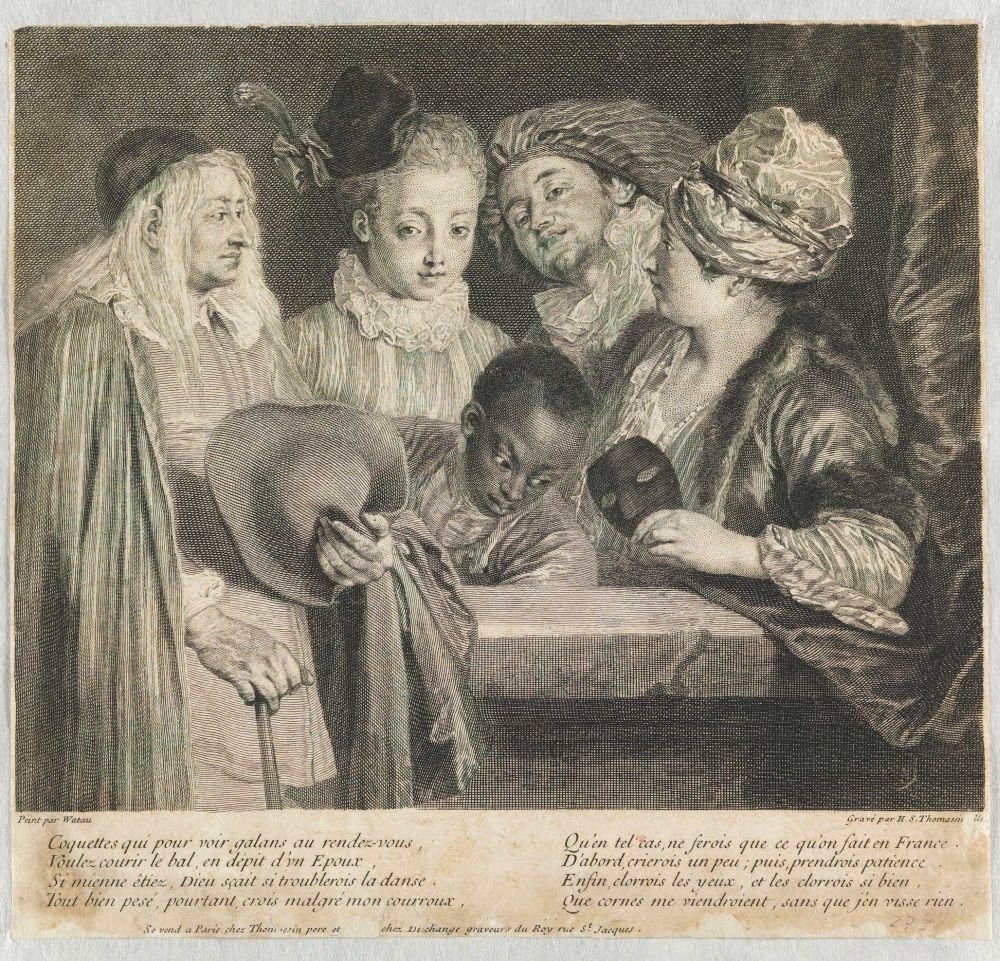 Coquettes qui pour voir galans au rendez-vous tekijältä Jean Antoine Watteau