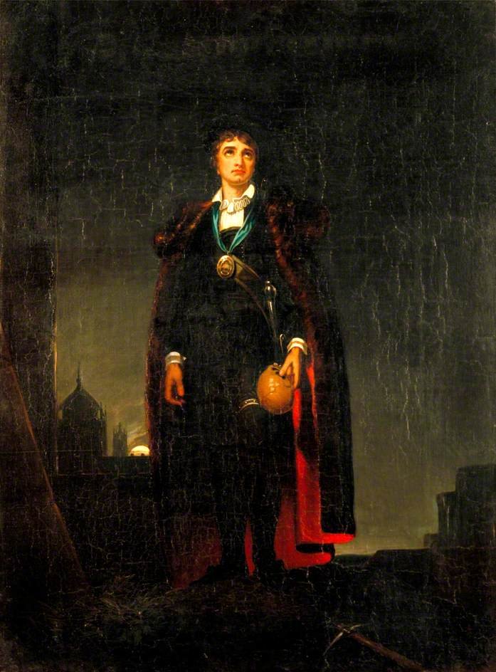 John Philip Kemble Hamletina William Shakespearen Hamletissa tekijältä after Thomas Lawrence