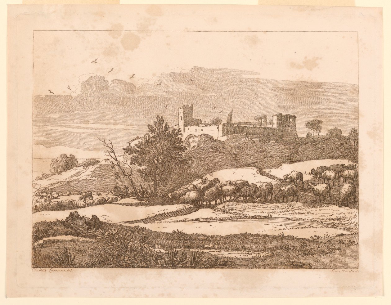 Maisema linnan kanssa tekijältä after Claude Lorrain
