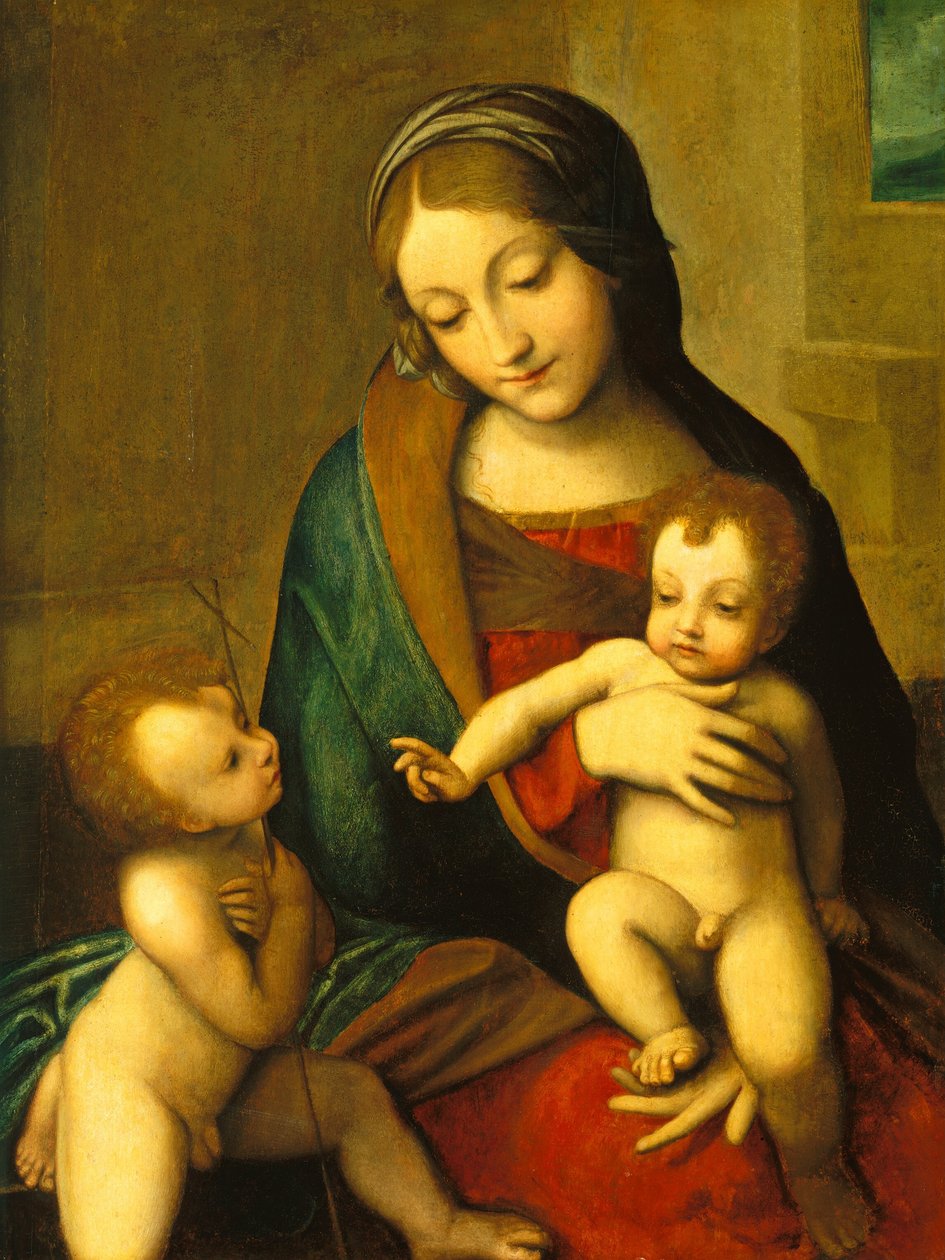 Madonna ja lapsi Pyhän Johanneksen kanssa tekijältä after Correggio