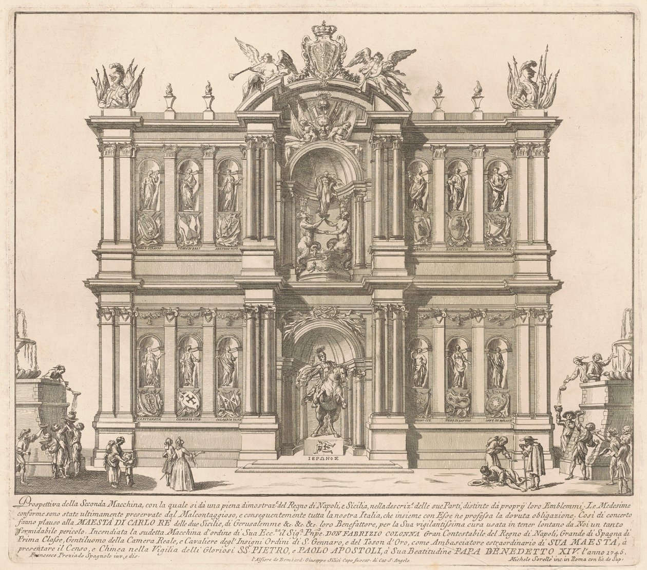 Seconda Macchina Kiinalle 1746: Napolin kuningaskunnan alueet tekijältä after Francisco Preciado de la Vega Miguel