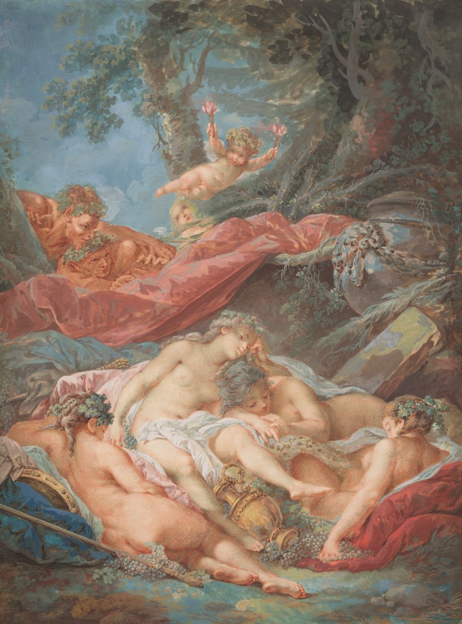 Nukkuva Bacchantes tekijältä after François Boucher Jacques Charlier