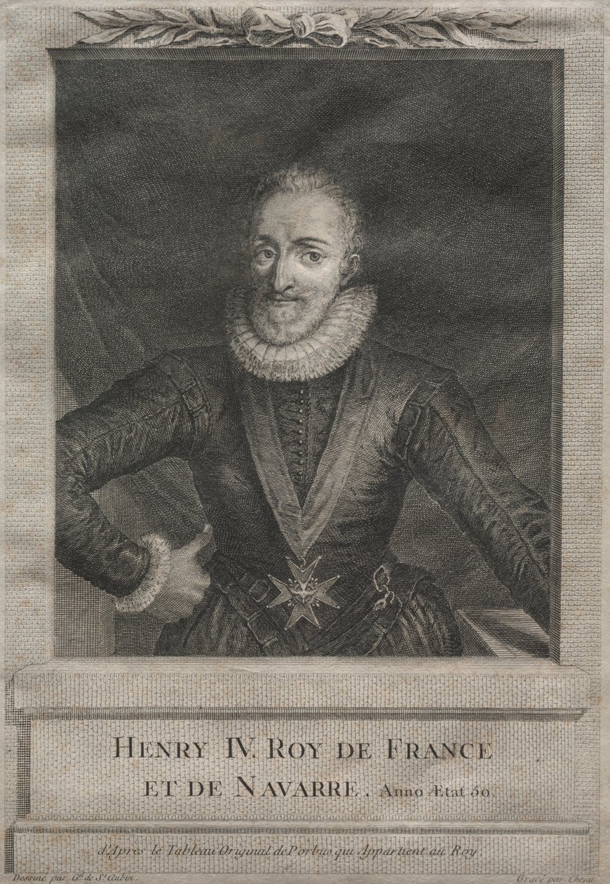 Henrik IV, Ranskan kuningas tekijältä after Gabriel de Saint Aubin