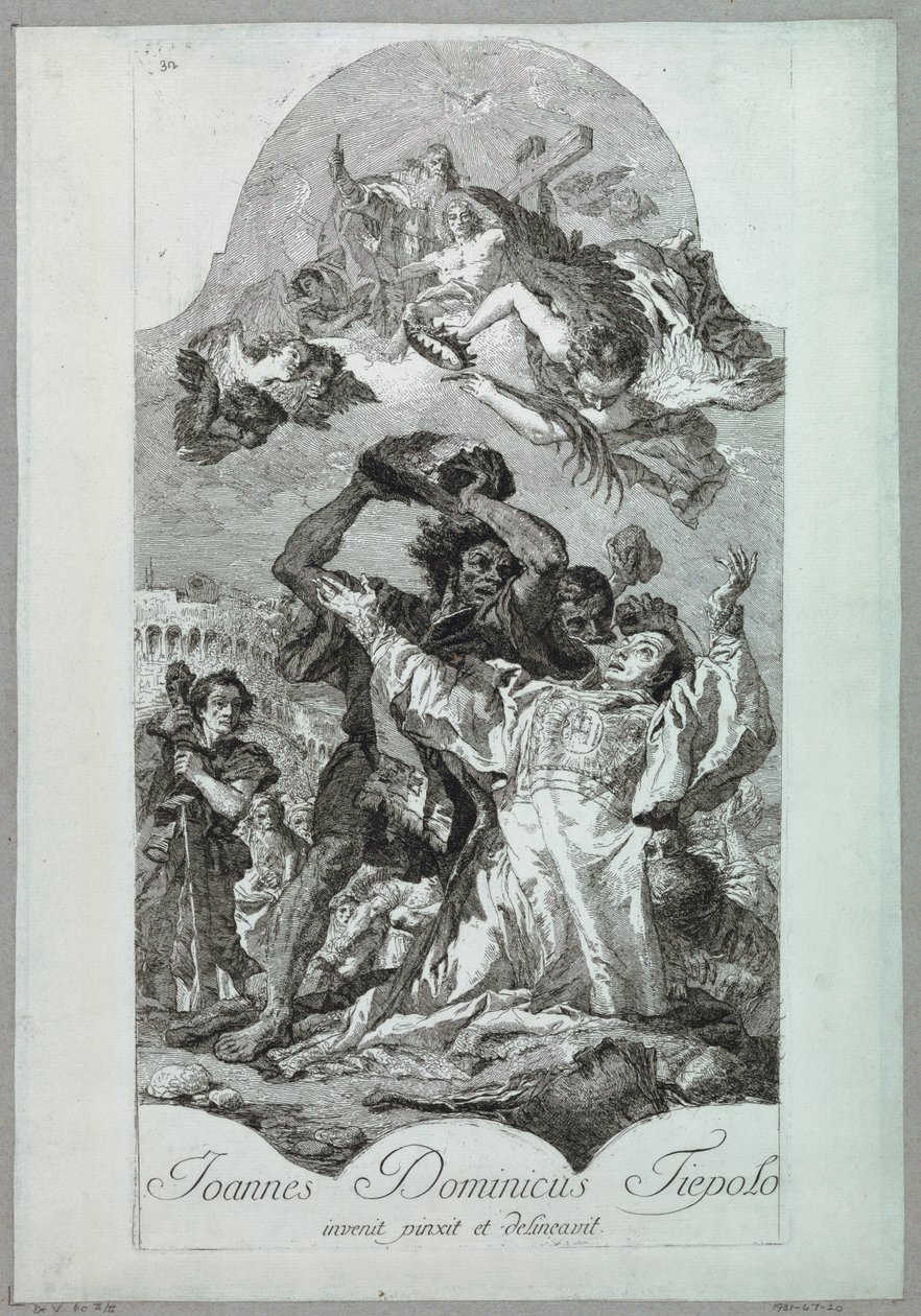 Pyhän Stefanoksen marttyyrikuolema tekijältä after Giovanni Battista Tiepolo